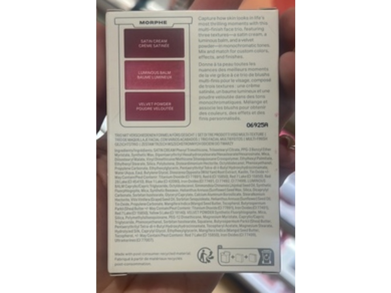 Morphe Cheek Thrills Multi-Finish Face Trio, Wine & Dine, 0.38 oz/10.8 g