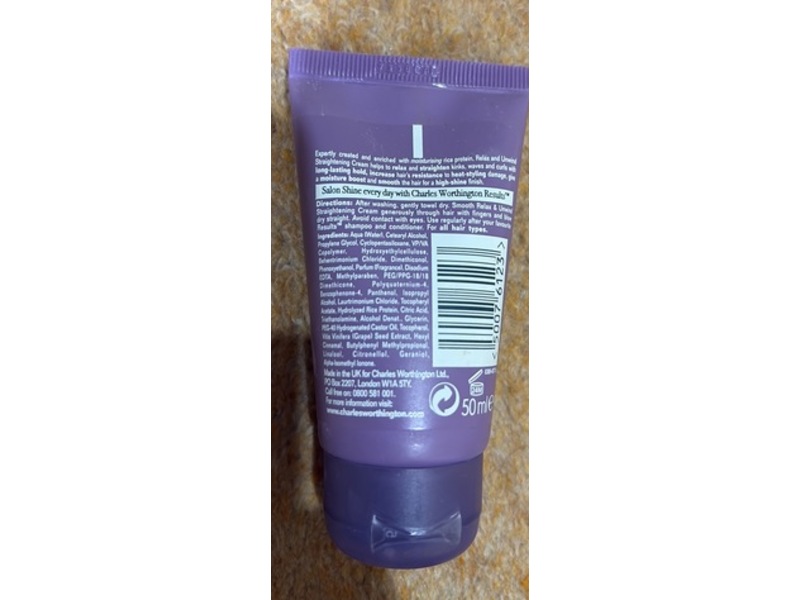 Charles Worthington Takeaways Realx & Unwind Straightening Cream, 50 mL