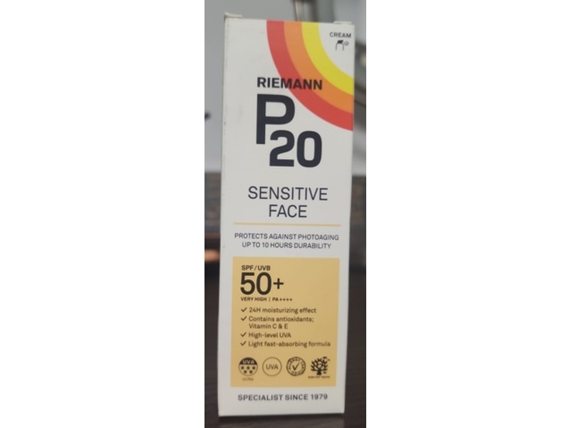 Riemann P20 Sensitive Face Sunscreen, SPF 50+, PA++++, 50 g