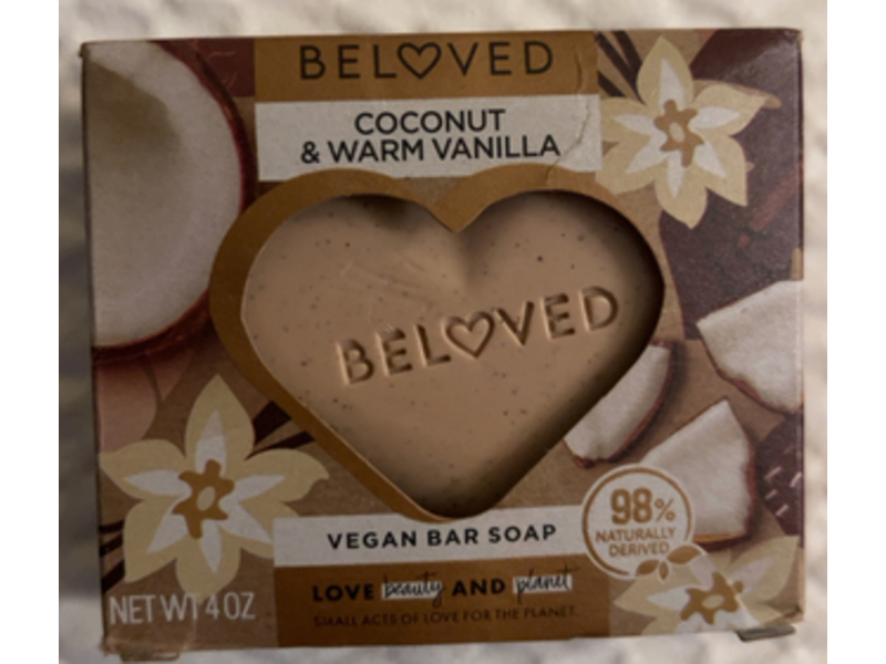 Beloved Vegan Bar Soap, Coconut & Warm Vanilla, 4 oz
