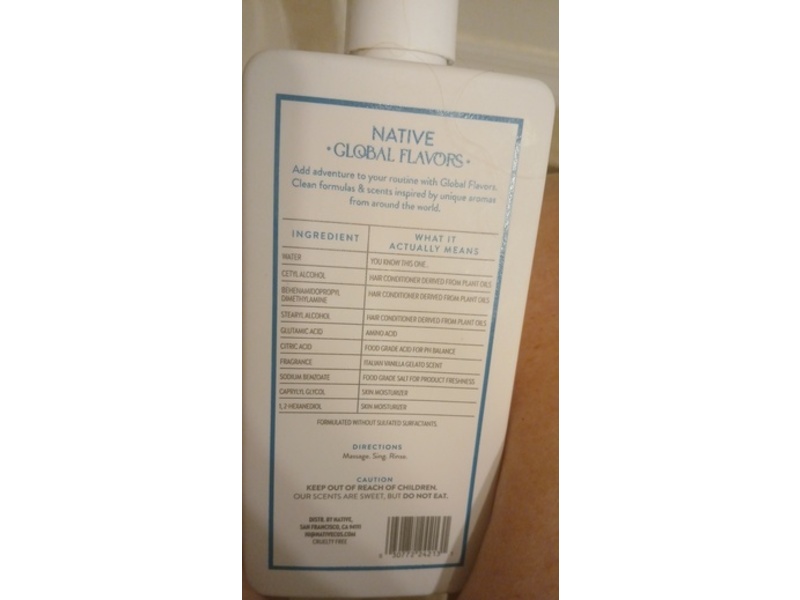 Native Moisturizing Conditioner, Vanilla Gelato, 16.5 fl oz/487 mL