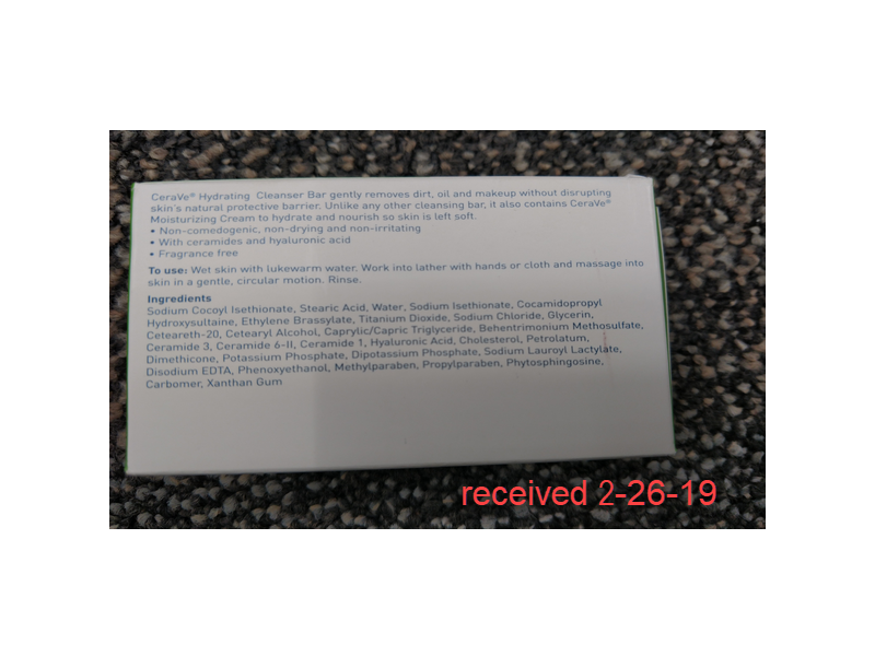 CeraVe Hydrating Cleanser Bar, Dry to Normal Skin