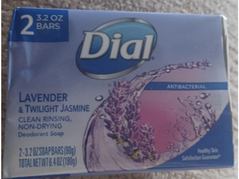 Dial Antibacterial Deodorant Soap, Lavender & Twilight Jasmine, 3.2 oz/90 g, 2 Count