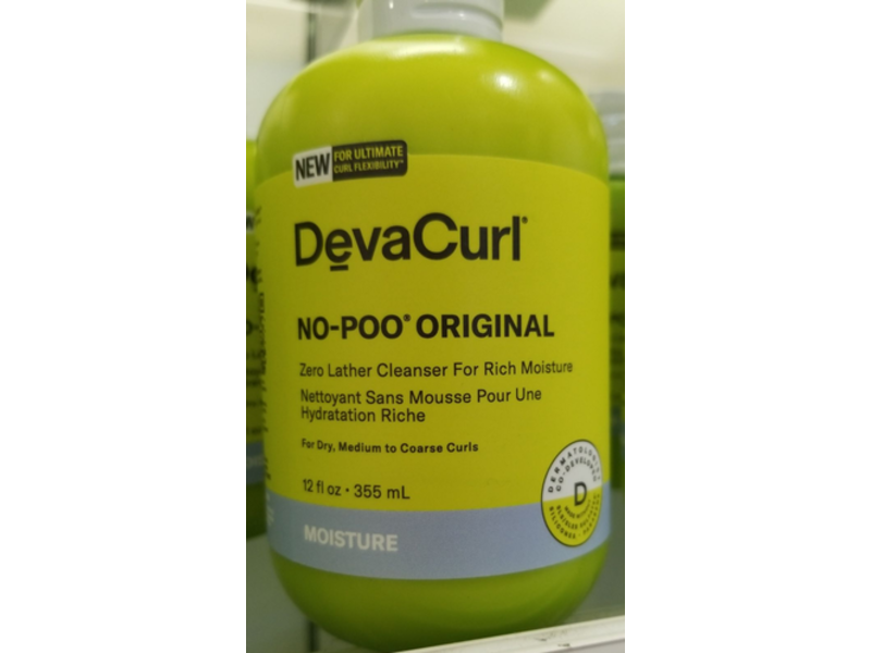 Devacurl No-Poo Original Zero Lather Cleanser, Moisture, 12 fl oz/355 mL