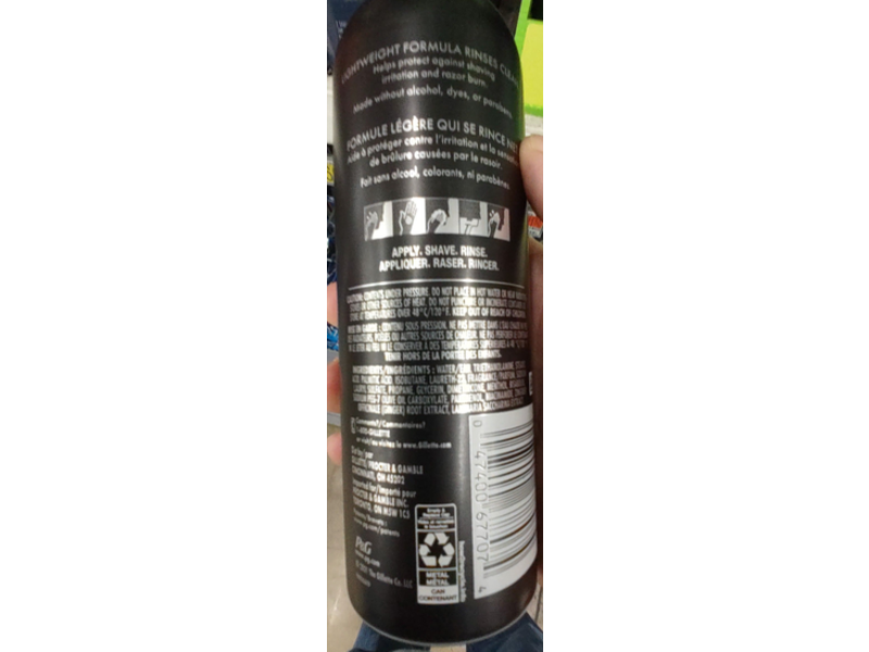 Gillette Quick Rinse Shave Foam, 8.1 oz/229 g