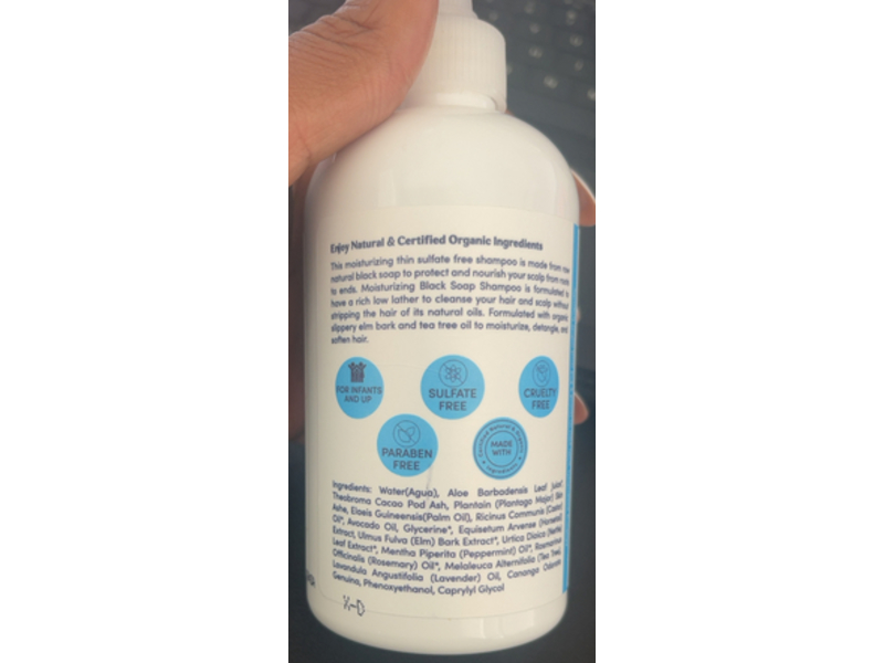 Reagan Sanai Black Soap Shampoo, Avocado Oil, Slippery Elm Bark & Aloe Vera, 8 fl oz/236 mL