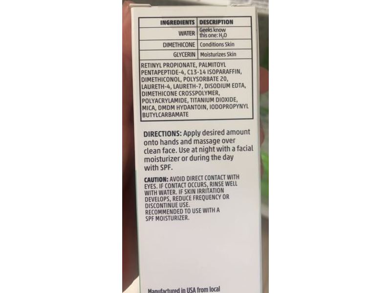 dermaGEEK Smoothing Facial Serum, 0.3% Retinoid, 1.3 fl oz/40 mL