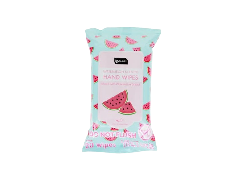b-pure Hand Wipes, Watermelon Scented, 20 Count