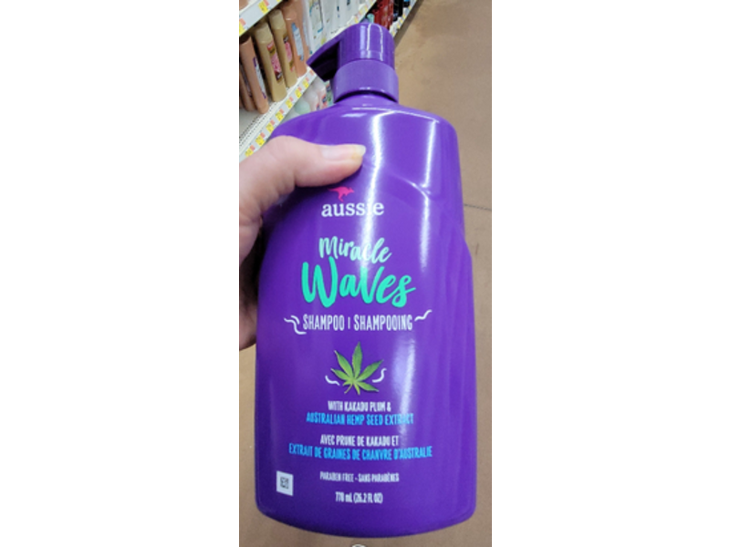 Aussie Miracle Waves Shampoo, Kakadu Plum & Australian Hemp Seed Extract, 26.2 fl oz/778 mL, Pack Of 2