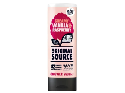 Original Source Shower Gel, Creamy Vanilla & Raspberry, 250 mL