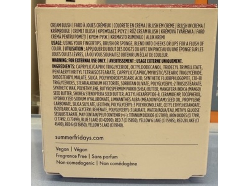 Summer Fridays Blush Butter Balm, Berry Spritz, 0.08 oz/2.4 g