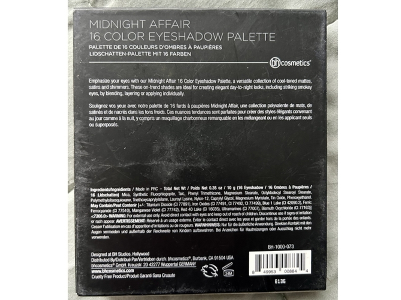 Bh Cosmetics 16 Color Eye Shadow Palette, Midnight Affair, 0.35 oz/10 g