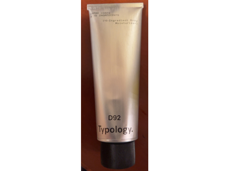 Typology A 10 Ingredient Body Moisturizer, D92, 4.39 fl oz/130 mL