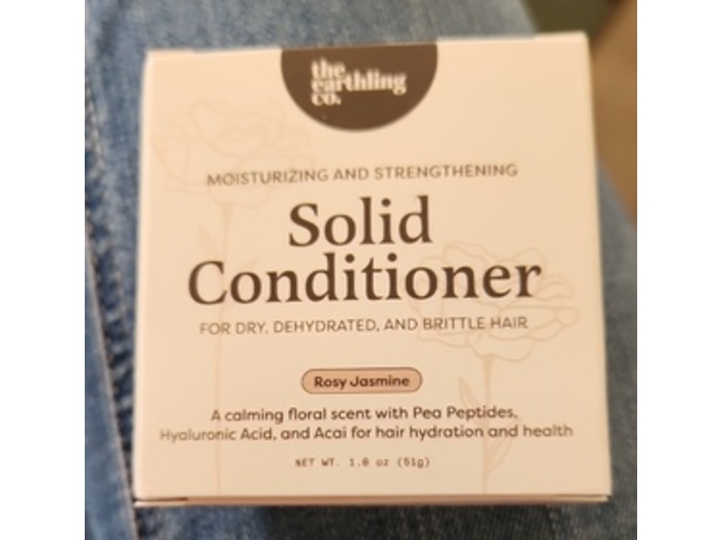 The Earthling Co. Moisturizing And Strengthening Solid Conditioner, Rosy Jasmine, 1.8 oz/51 g