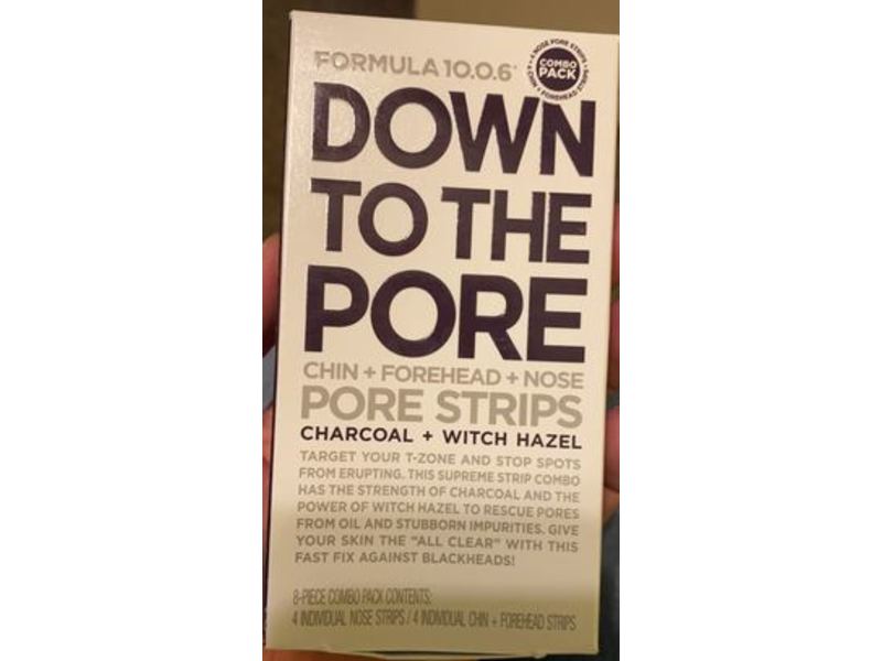 Formula 10.0.6 Down To the Pore Strips, Charcoal + Witch Hazel, 8 Piece