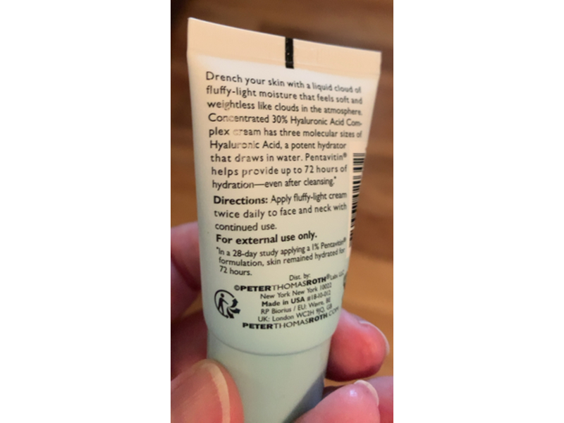 Peter Thomas Roth Water Drench Cloud Cream Hydrating Moisturizer, Hyaluronic, 0.5 fl oz/15 mL