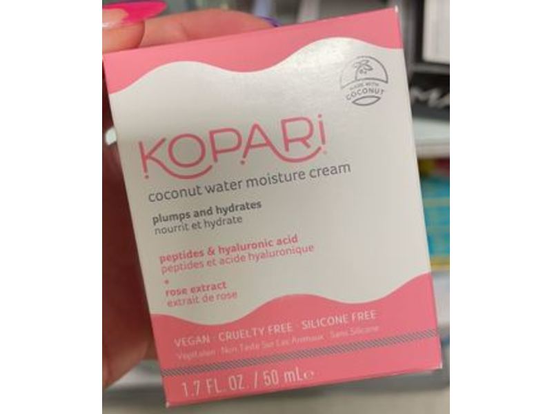 Kopari Moisture Cream, Coconut Water + Rose Extract, 1.7 fl oz/50 mL
