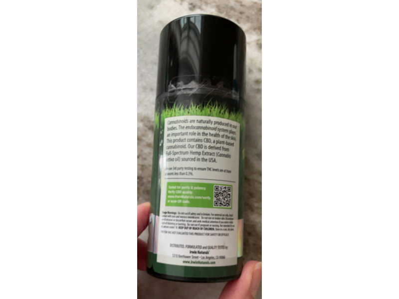 Irwin Naturals CBD Gel, Menthol, 3.33 oz/94 g