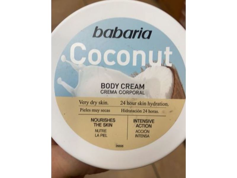 Babaria Body Cream, Coconut, 13.5 fl oz/400 mL