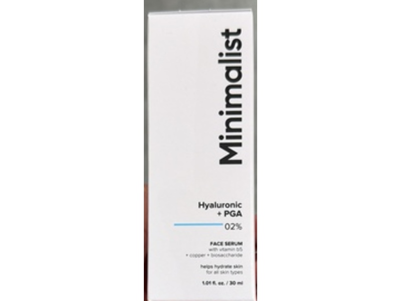 Minimalist Face Serum, Hyaluronic + PGA 02%, 1.01 fl oz/30 mL