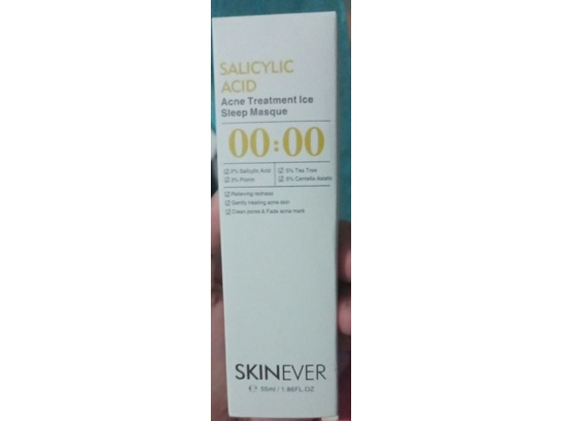 Skinever Acne Treatment Ice Sleep Masque, Salicylic Acid, 1.86 fl oz55 mL