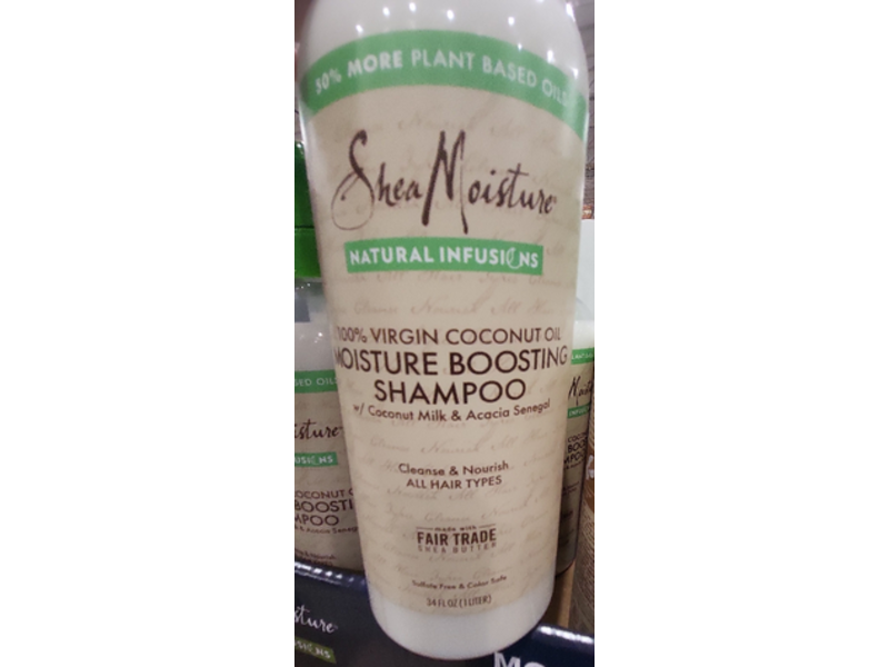 SheaMoisture Natural Infusion Moisture Boosting Shampoo, Coconut Milk & Acacia Senegal, 34 fl oz/1 L