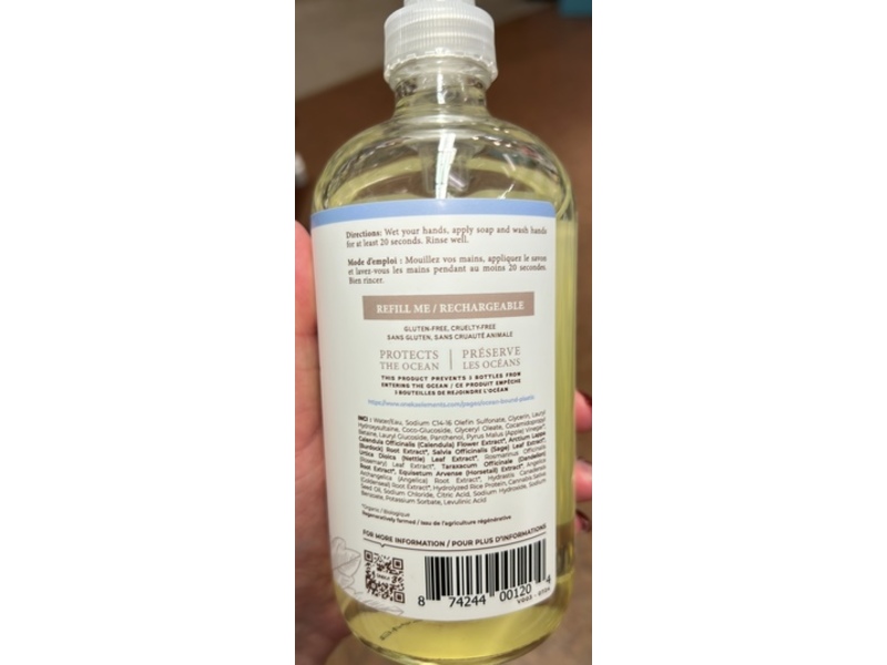 Oneka Nourishing Hand Soap, Unscented, 15.6 fl oz/460 mL