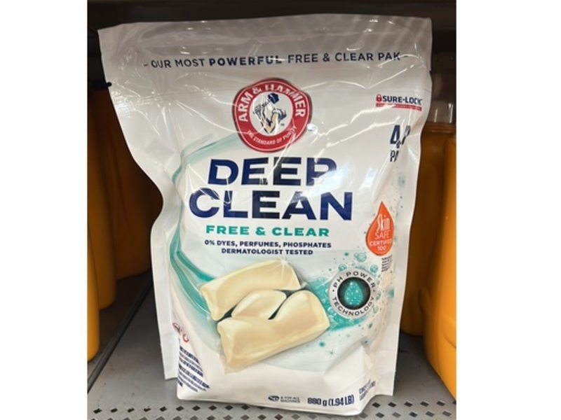 Arm & Hammer Deep Clean Power Paks, Free & Clear, 44 Count
