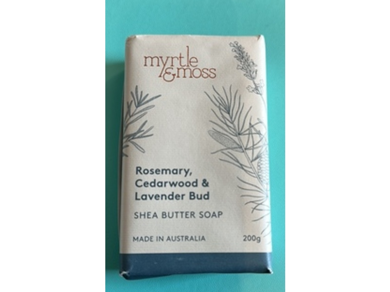 Myrtle & Moss Shea Butter Soap, Rosemary, Cedarwood & Lavender Bud, 200 g