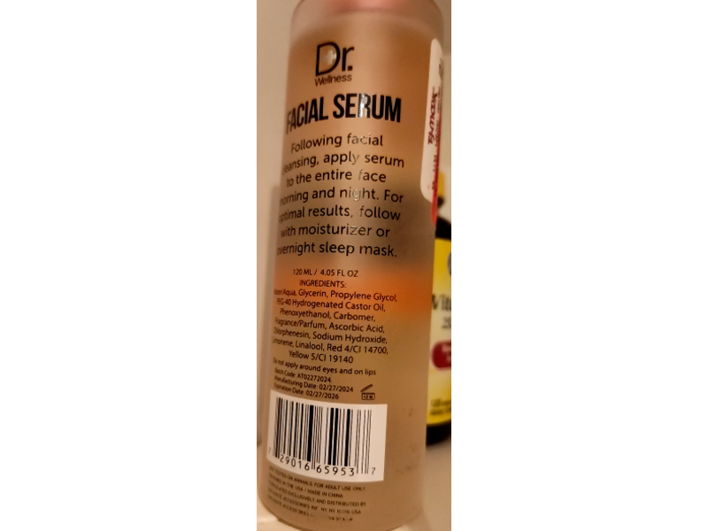 Dr. Wellness Vitamin C Facial Serum, 4.05 fl oz/120 mL