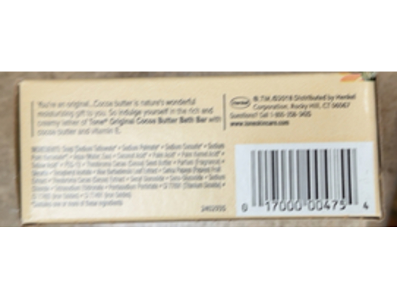 Tone Bar Soap, Cocoa Butter, Vitamin E, 4.2 oz/120 g, Pack Of 2