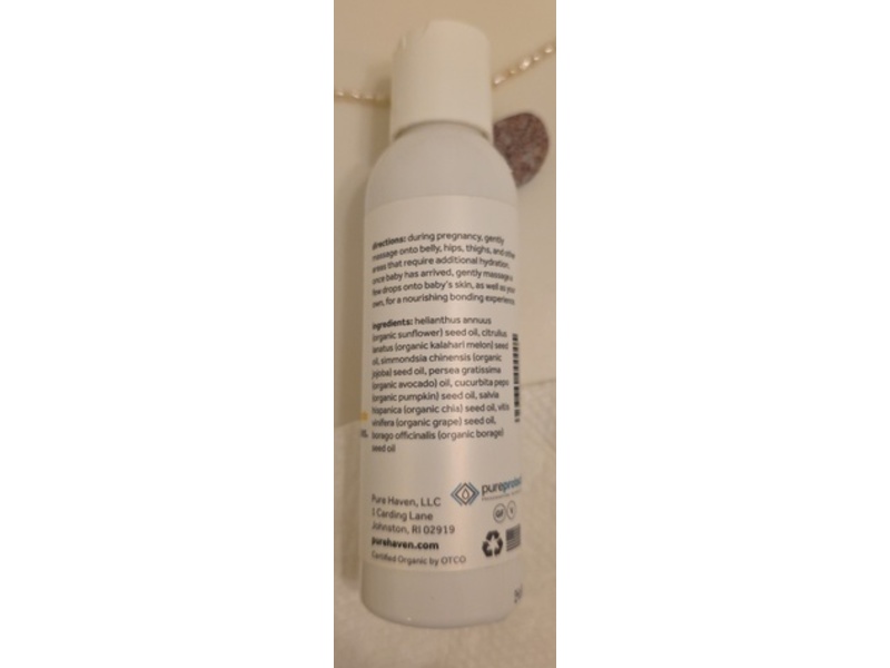 Purehaven Baby Mom & Baby Body Oil, Sunflower + Pumpkin + Kalahari Melon, 4 fl oz/118 mL