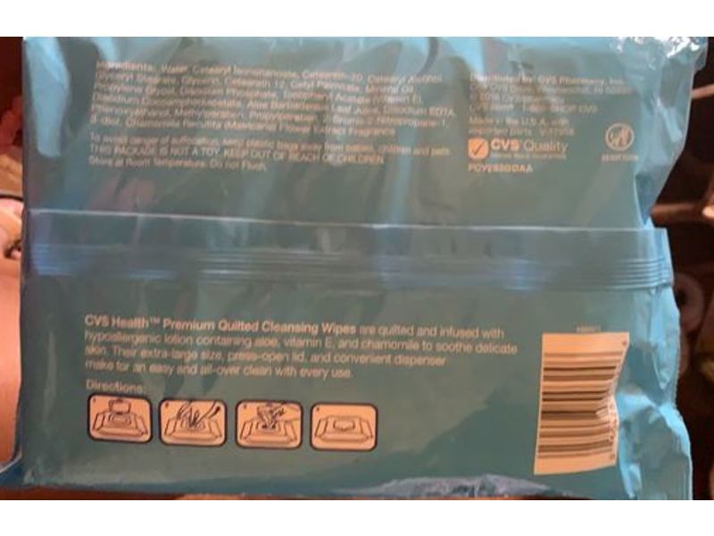 Cvs Health Extra Large Premium Quilted Cleansing Wipes, Aloe, 48 Count