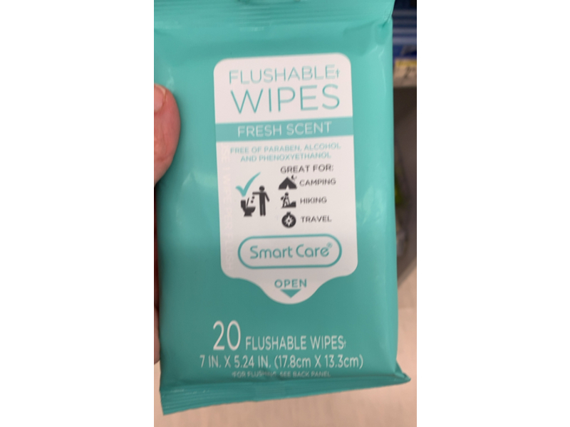 Smart Care Flushable Wipes, Fresh Scent, 20 Count