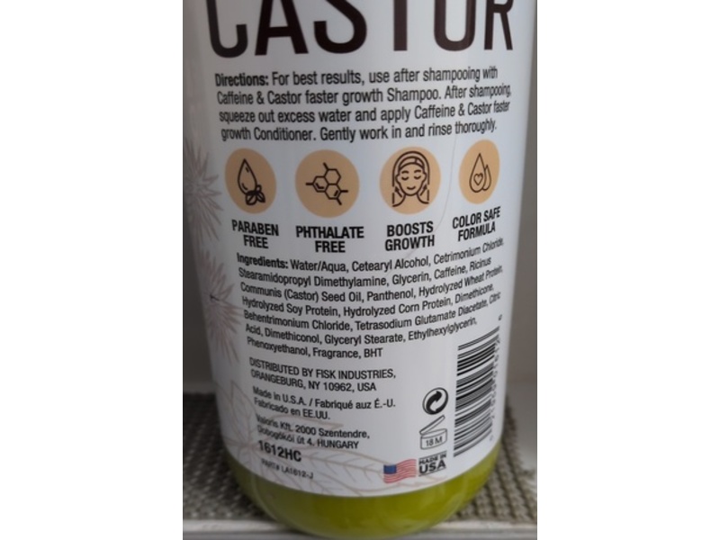 Hair Chemist Faster Growth Conditioner, Caffeine & Castor, 33.8 fl oz/1 L