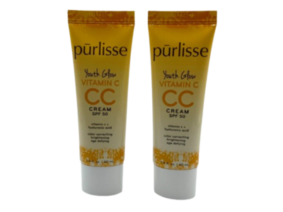 Purlisse Cc Cream, SPF 50, Vitamin C+Hyaluronic Acid, Medium, 1.4 fl oz/40 mL, Pack Of 2