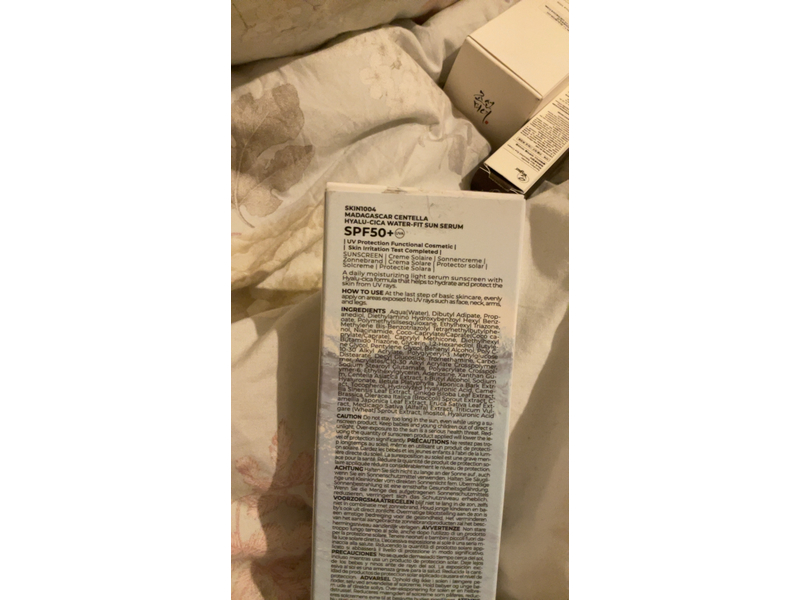 Skin1004 Madagascar Centella Hyalu-Cica Water-Fit Sun Serum, SPF 50+ PA++++, 1.69 fl oz/50 mL