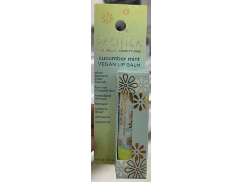 Pacifica Vegan Lip Balm, Cucumber Mint, 0.15 oz/4.2 g