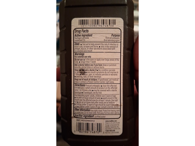 Medline Antiseptic Solution, Hydrogen Peroxide 3%, 16 fl oz/473 mL