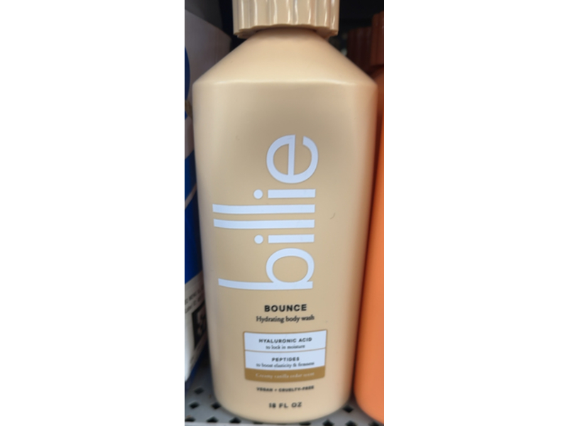 Billie Bounce Hydrating Body Wash, Hyaluronic Acid & Peptides, 18 fl oz