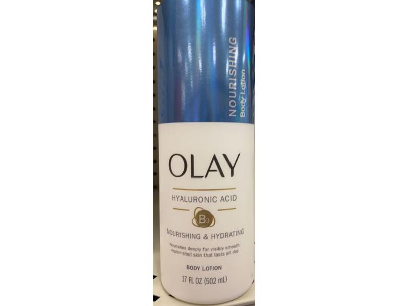 Olay Nourishing & Hydrating Body Lotion, Hyaluronic Acid, 17 fl oz/502 mL