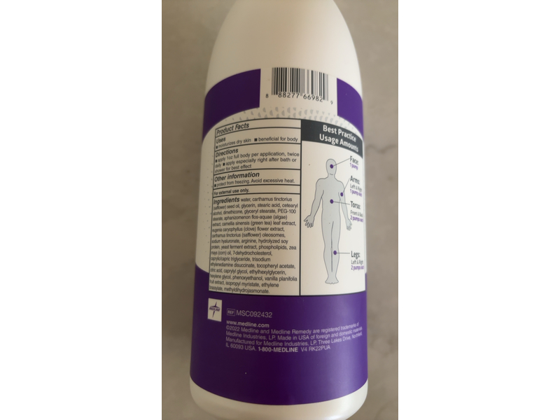 Medline Remedy Clinical Moisturize Skin Cream, Vanilla Scent, 32 fl oz/946 mL