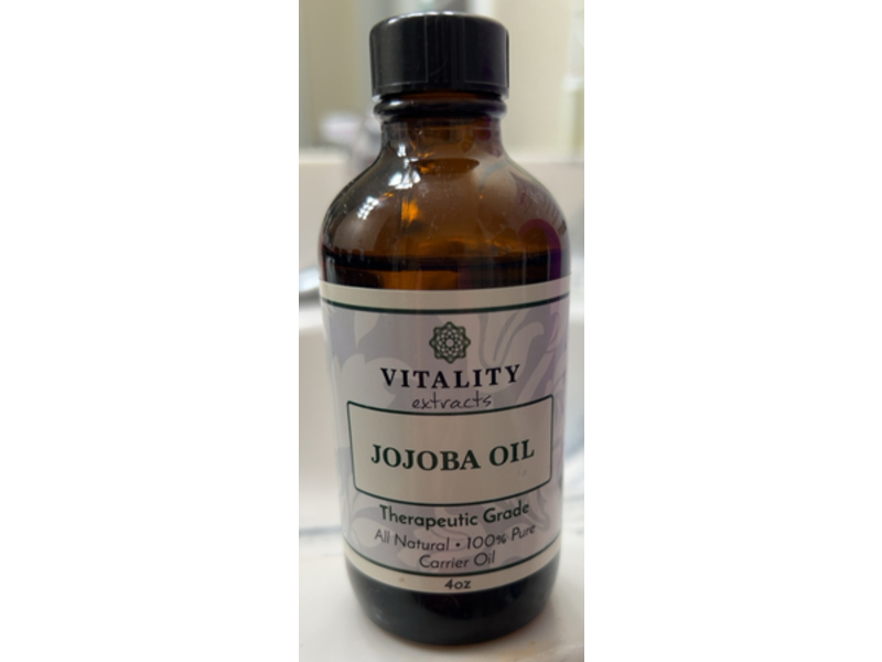 Vitality Extracts Therapeutic Grade All Natural 100 % Pure Carrier Oil, Jojoba Oil, 4 oz