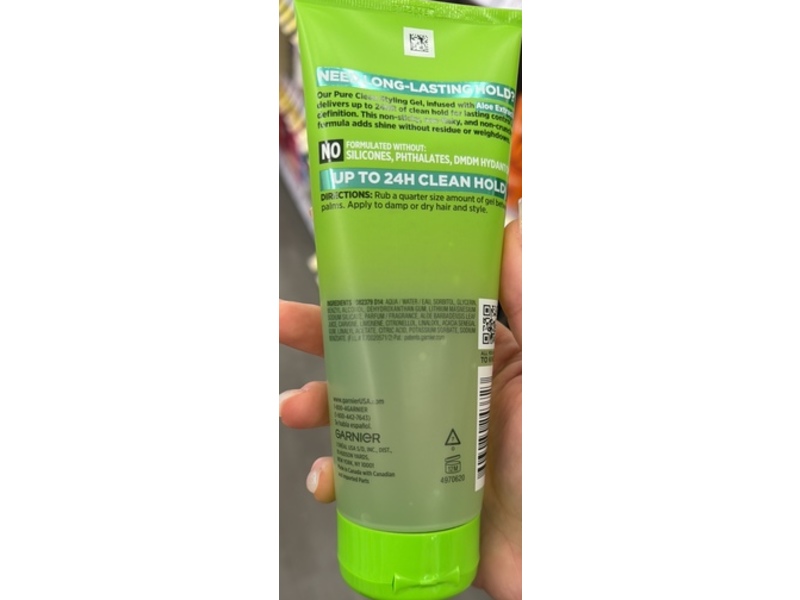 Garnier Fructis Pure Clean Styling Gel, 6.8 fl oz/200 mL