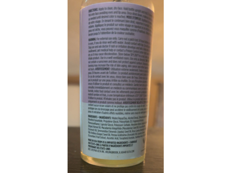 Ulta Beauty Gradual Self Tan Facial Mist, Mango & Guava, 3.38 fl oz/100 mL, Pack Of 2