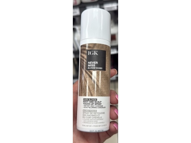 IGK Never Miss Blonde Dunes Root And Scalp Touch-Up Spray, Dark Blonde, 2 oz/79 mL