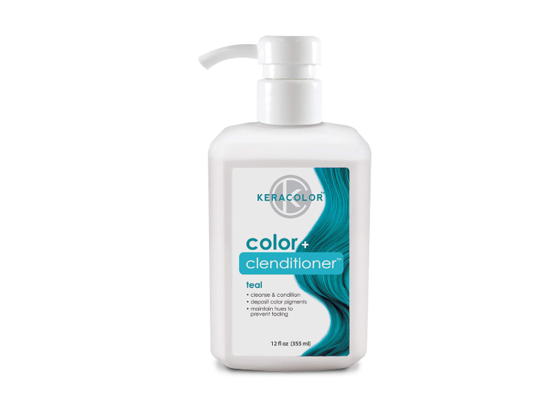 Keracolor Color+ Clenditioner Semi-Permanent Hair Color, Teal, 12 fl oz/355 mL