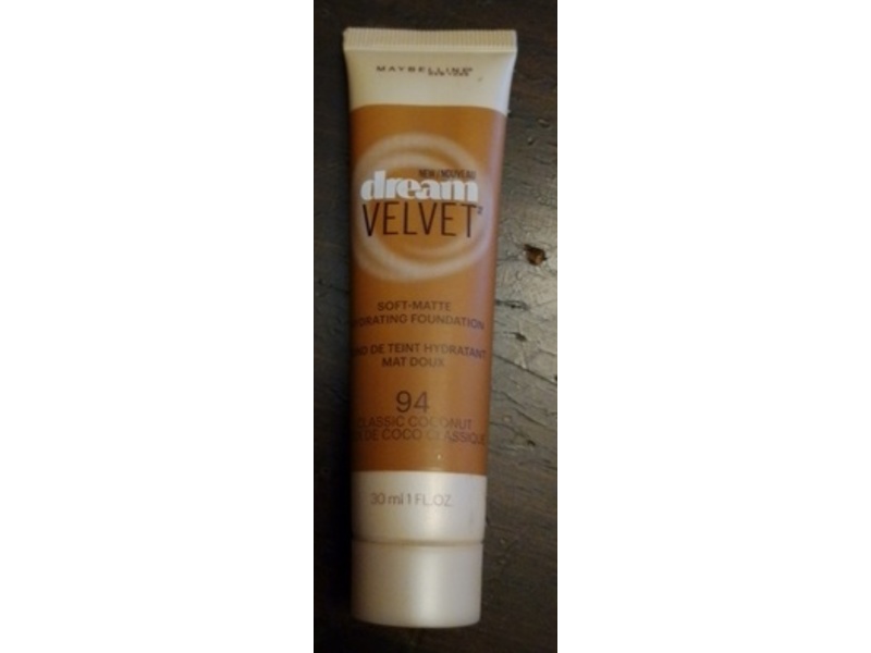 Maybelline New York Dream Velvet Soft-Matte Hydrating Foundation, 94 Classic Coconut, 1 fl oz/30 mL