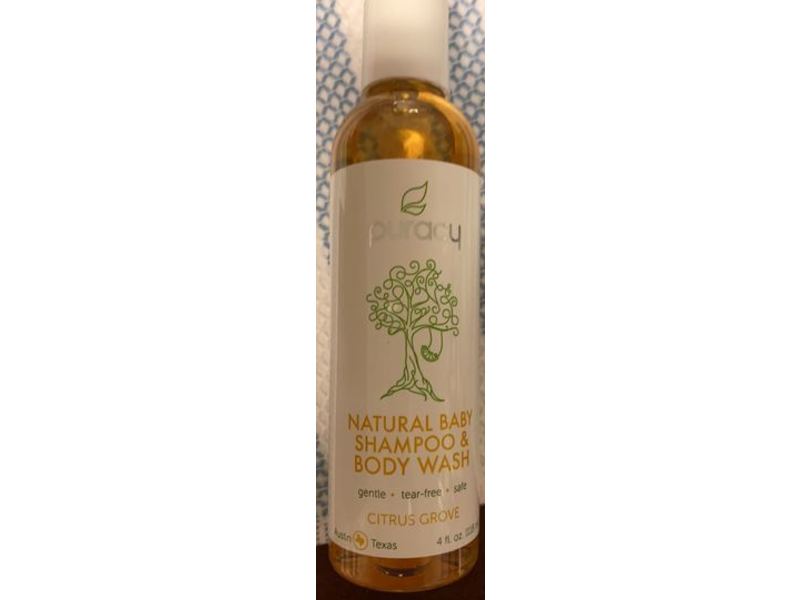 Puracy Natural Baby Shampoo & Body Wash, Citrus Grove, 4 fl oz/118 mL