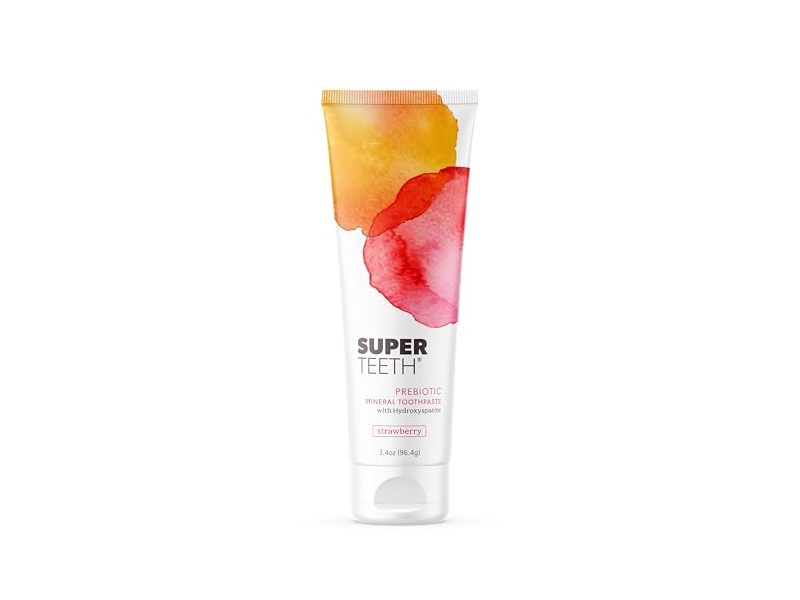 Super Teeth Prebiotic Mineral Toothpaste, Strawberry, 3.4 oz/96.4 g